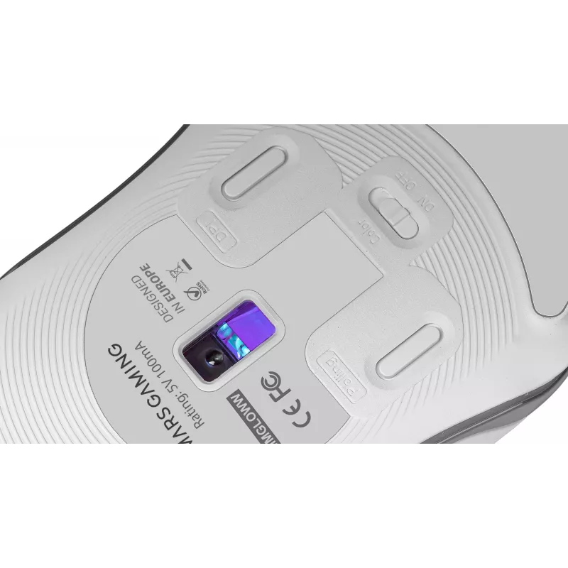 Mars Gaming MMGLOW Chroma-Glow RGB Gaming Mouse Mirror Finish Ultra-Lightweight 12800 DPI White
