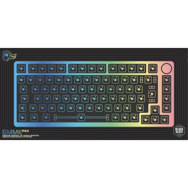 Keyboard barebone GLORIOUS GMMK Pro — 75% aluminium case, Black, 332×135×32 mm, 1.5 kg