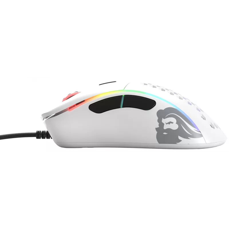 Glorious Gaming Glorious Model D Minus - Matte White, Right-hand, Optical, USB Type-A, 3200 DPI, 1 ms, White