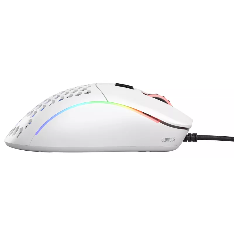Glorious Gaming Glorious Model D Minus - Matte White, Right-hand, Optical, USB Type-A, 3200 DPI, 1 ms, White