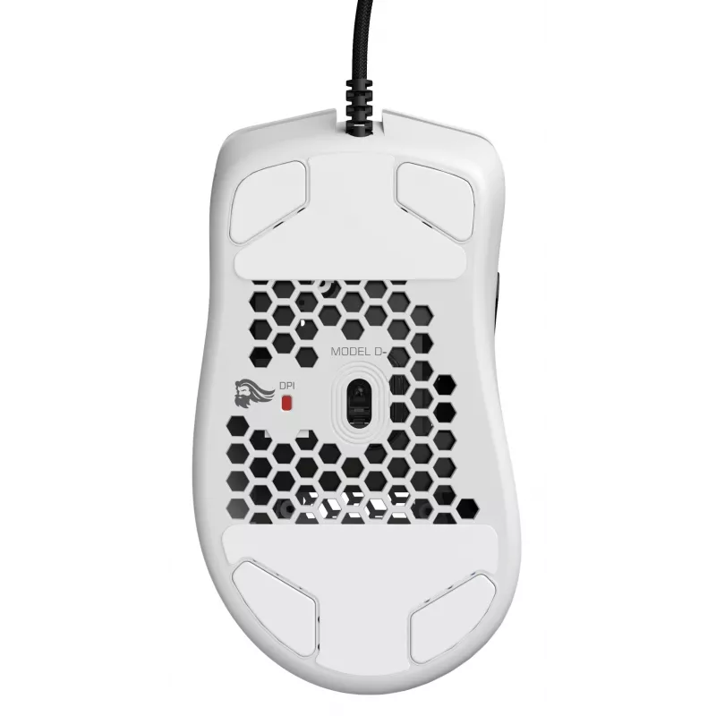 Glorious Gaming Glorious Model D Minus - Matte White, Right-hand, Optical, USB Type-A, 3200 DPI, 1 ms, White