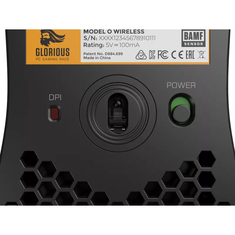 Glorious Gaming Glorious Model O Wireless - Matte Black, Right-hand, Optical, RF Wireless, 19000 DPI, 1 ms, Black