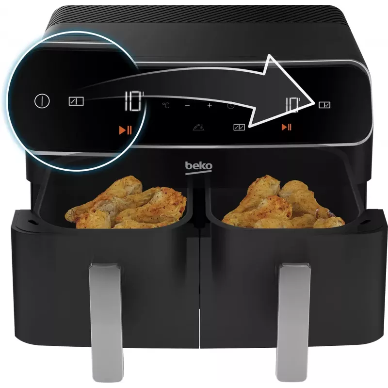 Hot air fryer Beko FRL5388B ExpertFry 8.5L 2400W Black Touch Control