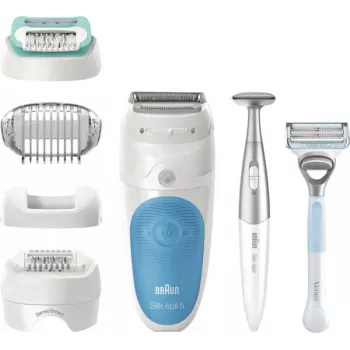 Braun Silk-épil 5 810 +Gillette Venus Trimmer 28 tweezers Blue, White