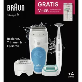 Braun Silk-épil 5 810 +Gillette Venus Trimmer 28 tweezers Blue, White