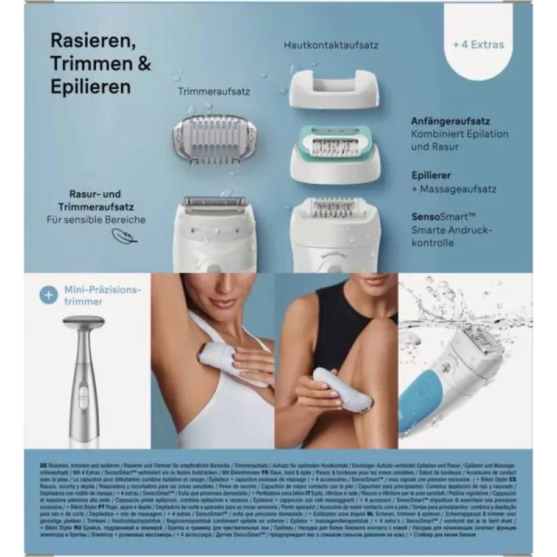 Braun Silk-épil 5 810 +Gillette Venus Trimmer 28 tweezers Blue, White