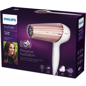 Hairdryer Philips MoistureProtect Sensor HP8280/00 — 2300 W, DC motor, 6 speeds, ionic, cool shot, purple/white