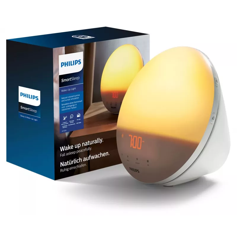Wake-up light Philips SmartSleep HF3531/01 — LED sunrise alarm, 300 lx, 7 sounds, 9 min snooze