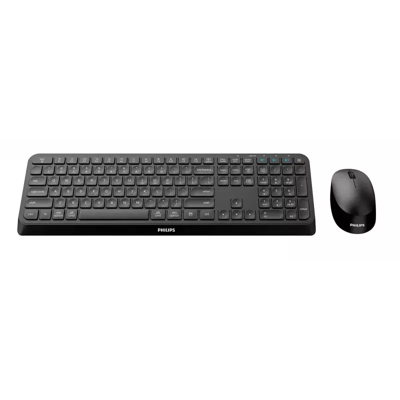 Philips 4000 series SPT6407B/31 keyboard Mouse included Universal RF Wireless + Bluetooth QWERTY English Black