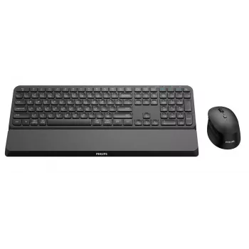 Philips 6000 series SPT6607B/31 keyboard Mouse included Universal RF Wireless + Bluetooth Black
