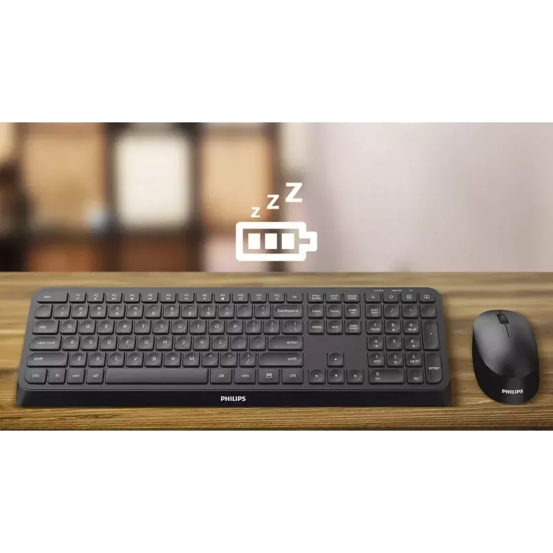 Philips 6000 series SPT6607B/31 keyboard Mouse included Universal RF Wireless + Bluetooth Black