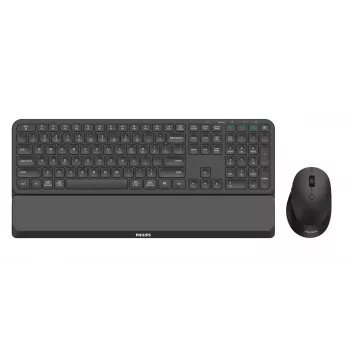 Philips 6000 series SPT6607B/31 keyboard Mouse included Universal RF Wireless + Bluetooth Black