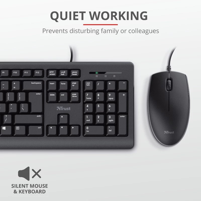 Trust Primo keyboard Mouse included Universal USB AZERTY Belgian Black