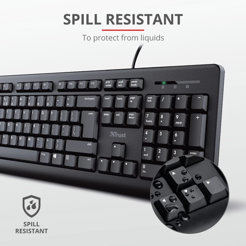 Trust Primo keyboard Mouse included Universal USB AZERTY Belgian Black