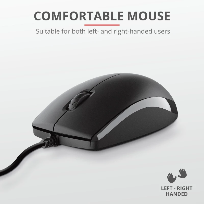 Trust Primo keyboard Mouse included Universal USB AZERTY Belgian Black