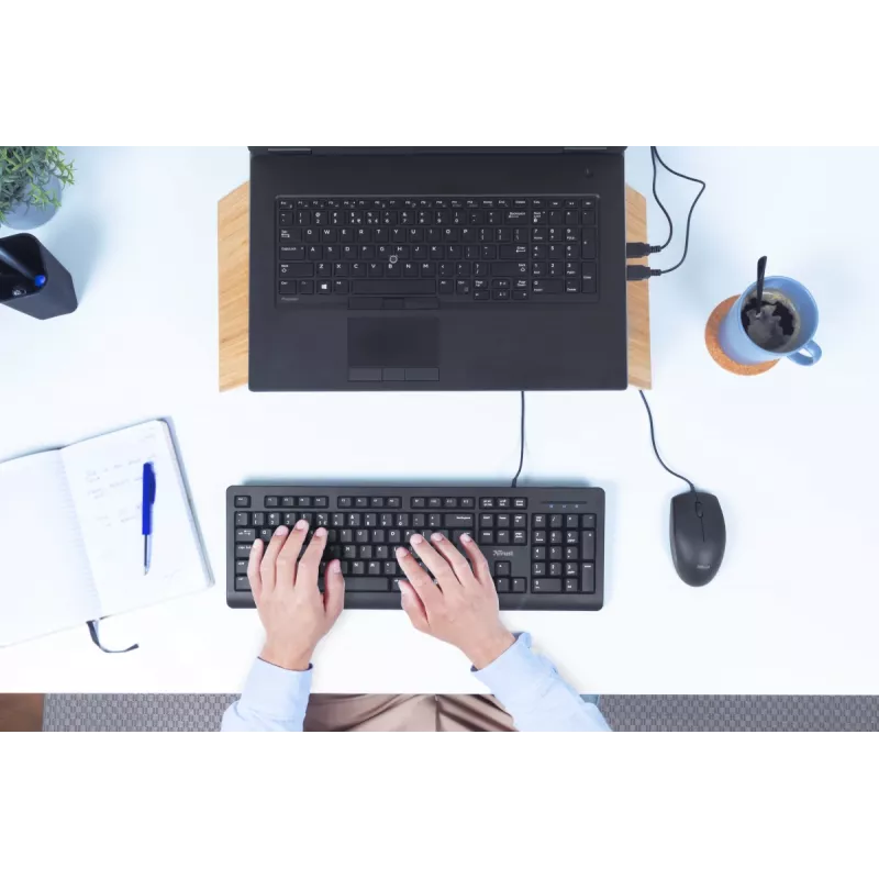 Trust Primo keyboard Universal USB AZERTY Belgian Black