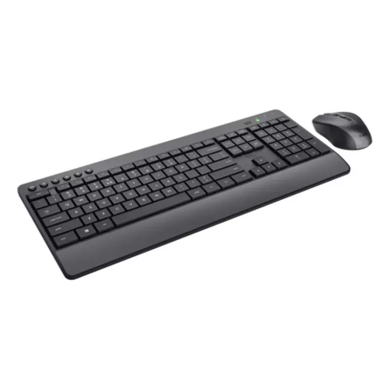 Trust TKM-450 Comfort Wireless Keyboard & Mouse Set, Full-size (100%), Wireless, RF Wireless, QWERTY, Black, Mouse included