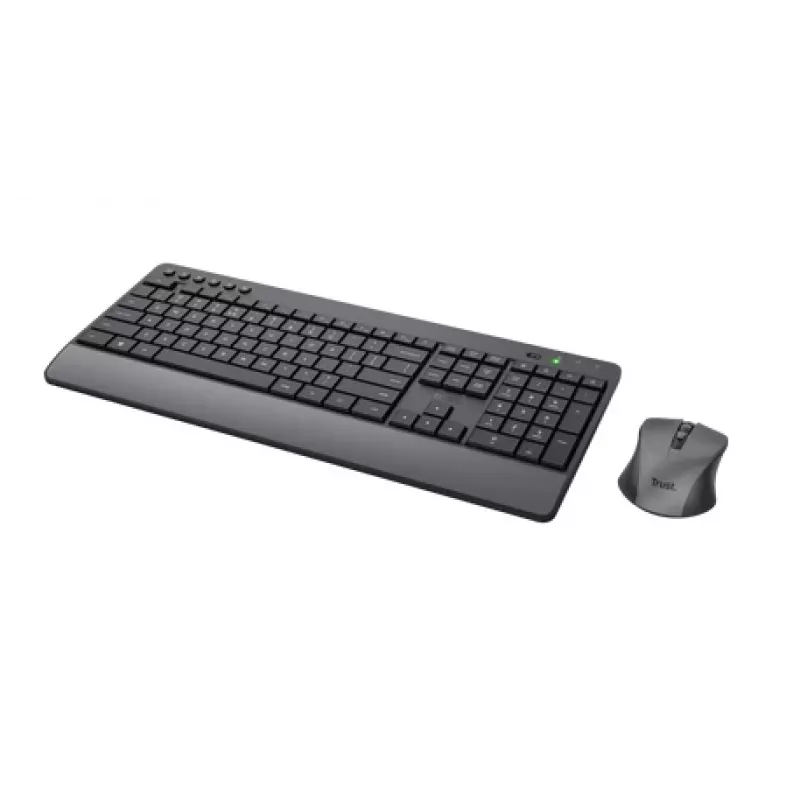 Trust TKM-450 Comfort Wireless Keyboard & Mouse Set, Full-size (100%), Wireless, RF Wireless, QWERTY, Black, Mouse included