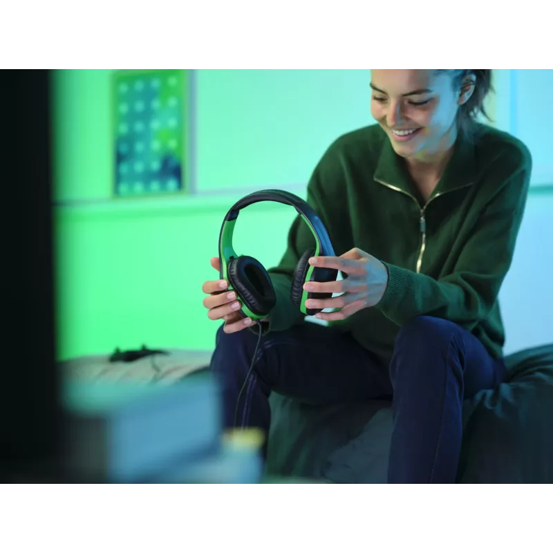 Trust GXT 415X ZIROX Headset Wired Head-band Gaming Black, Green