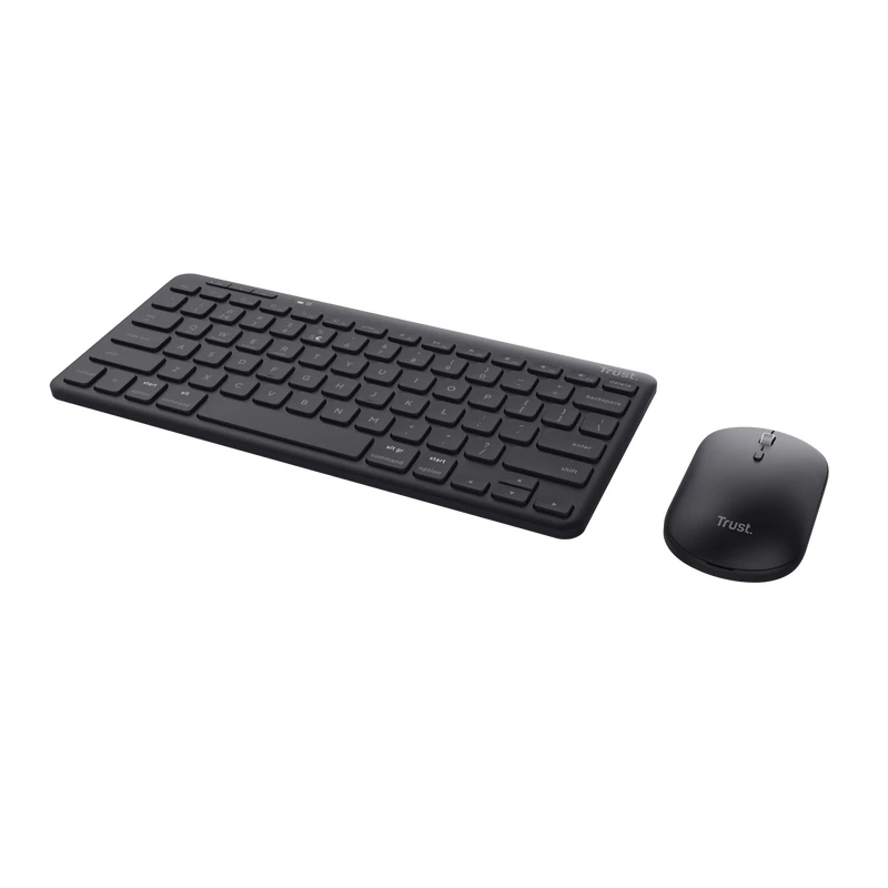 Trust Lyra keyboard Mouse included Office RF Wireless + Bluetooth AZERTY Belgian Black