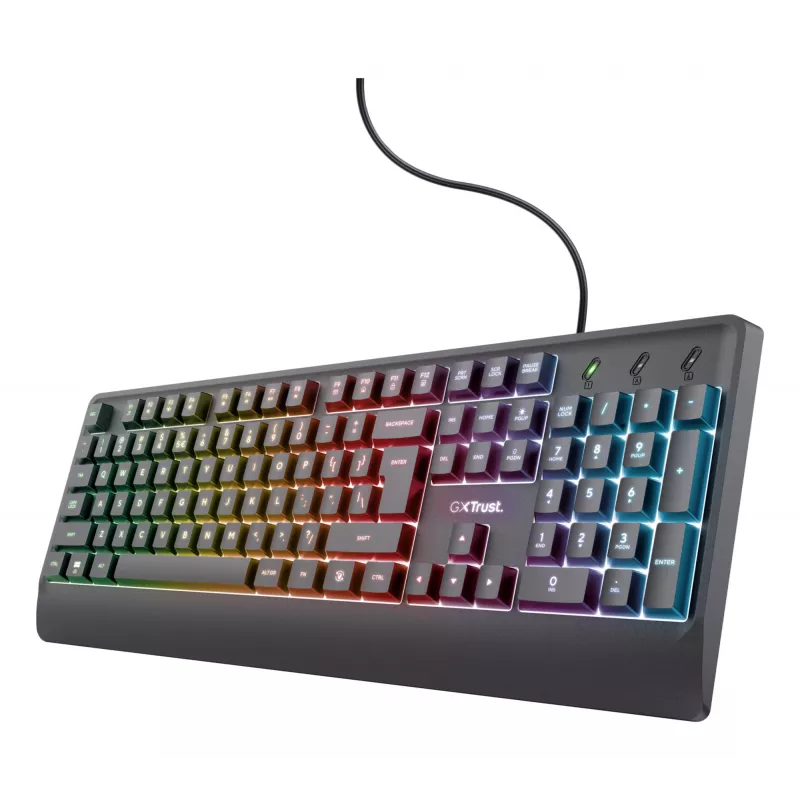 Trust GXT 792 Quadrox keyboard Mouse included Gaming USB QWERTY Belgian Black