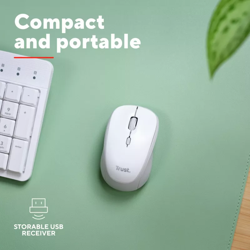 Trust Yvi+ mouse Universal Ambidextrous RF Wireless + Bluetooth Optical 1600 DPI