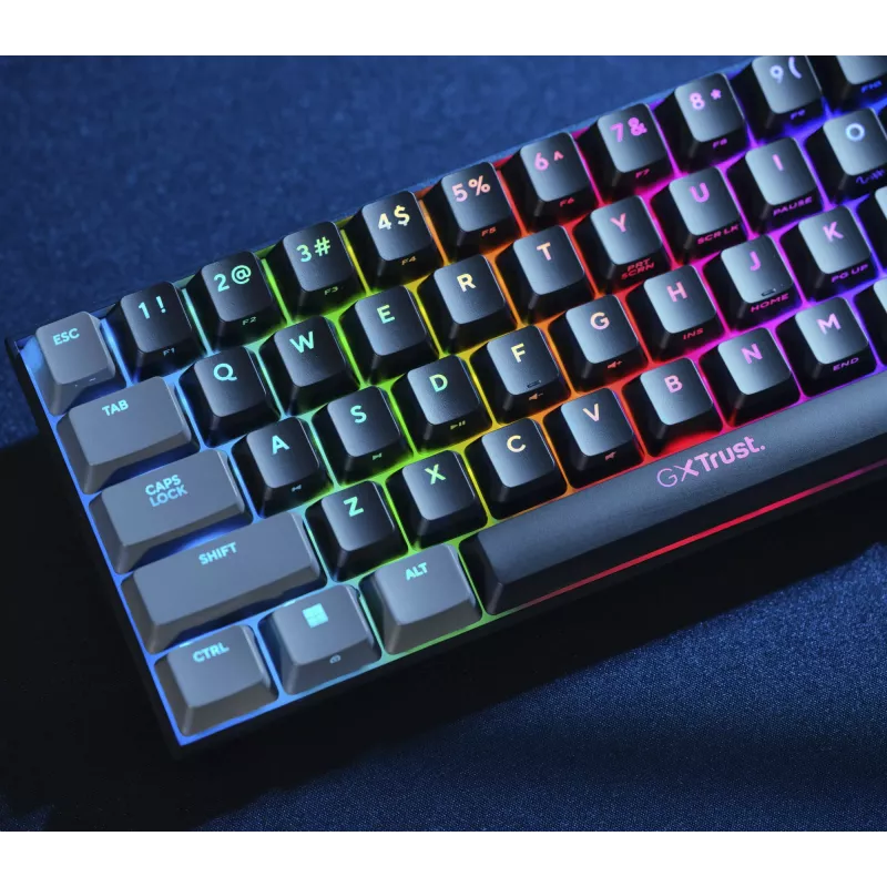 Trust GXT 867 Acira keyboard Gaming USB AZERTY Belgian Black, Grey