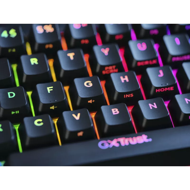 Trust GXT 867 Acira keyboard Gaming USB AZERTY Belgian Black, Grey