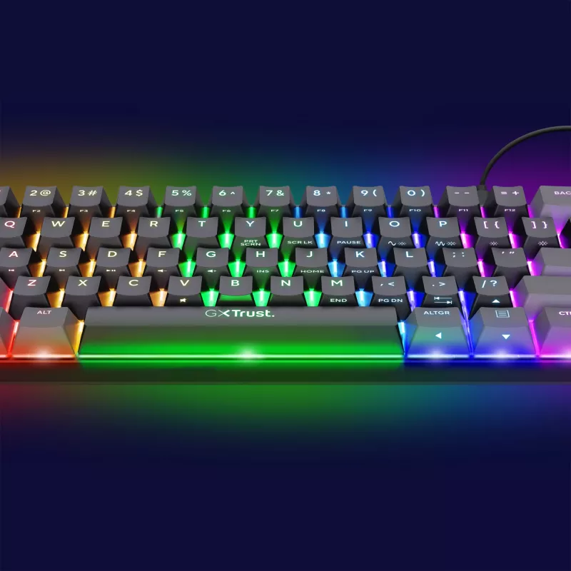 Trust GXT 867 Acira keyboard Gaming USB AZERTY Belgian Black, Grey