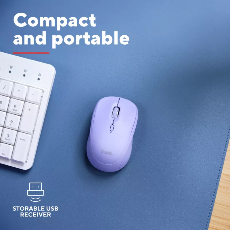Trust Yvi+ mouse Universal Ambidextrous RF Wireless + Bluetooth Optical 1600 DPI