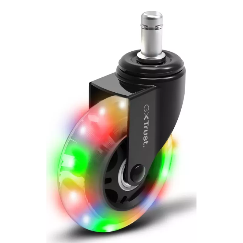 Gaming chair caster wheels TRUST GXT 701 LED gel wheels for swivel chairs, set of 5