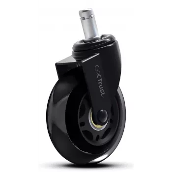 Caster wheels set for gaming chair TRUST 25804, 5 pcs, black, PP/PU, 225 g