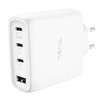 TRUST Maxo 65W indoor AC fast charger, 3x USB-C, 20V max, 2 m cable, white