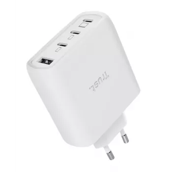 TRUST Maxo 65W indoor AC fast charger, 3x USB-C, 20V max, 2 m cable, white