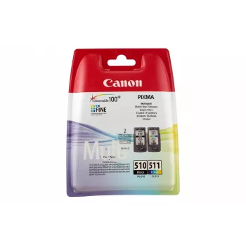Canon PG-510/CL-511 BK/C/M/Y Ink Cartridge Multipack, Standard Yield, Black, Cyan, Magenta, Yellow, 2 pc(s), 300 pages, Multi pack