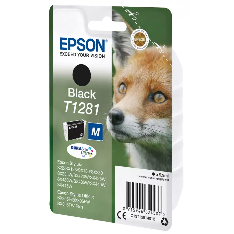 Epson T1281 Fox Singlepack Ink Cartridge Black