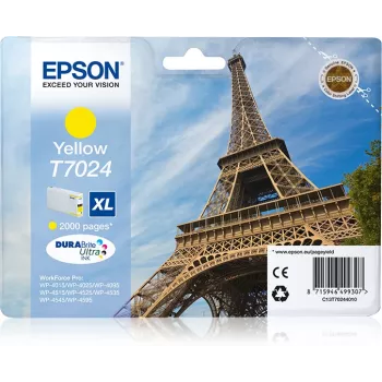 Epson Eiffel Tower Ink Cartridge XL Yellow 2k, High (XL) Yield, Yellow, Pigment-based ink, 21.3 ml, 1 pc(s)