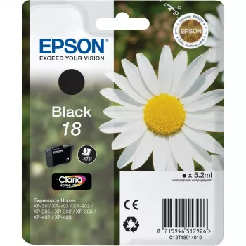 Epson Daisy Singlepack Black 18 Claria Home Ink, Standard Yield, Photo black, Dye-based ink, 1 pc(s)