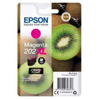 Epson Kiwi Singlepack Magenta 202XL Claria Premium Ink, High (XL) Yield, Magenta, Pigment-based ink, 8.5 ml, 1 pc(s), 650 pages