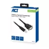 ACT 0.6 meters USB to serial adapter, Black, 0.6 m, USB Type-A, DB-9, Male, Male