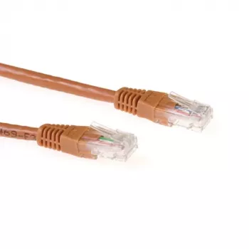 ACT Brown 1 meter U/UTP CAT6A patch cable with RJ45 connectors