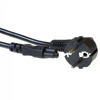 ACT Powercord mains connector CEE 7/7 male (angled) - C5 black 2 m