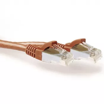 ACT Brown 1.50 meter SFTP CAT6A patch cable snagless with RJ45 connectors