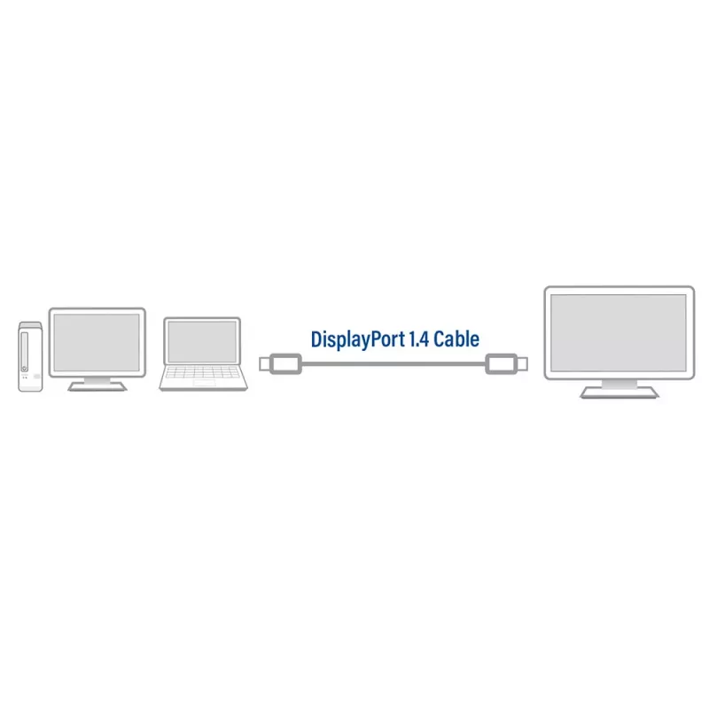 ACT DisplayPort 1.4 cable 8K, 1m, 1 m, DisplayPort, DisplayPort, Male, Male, Black