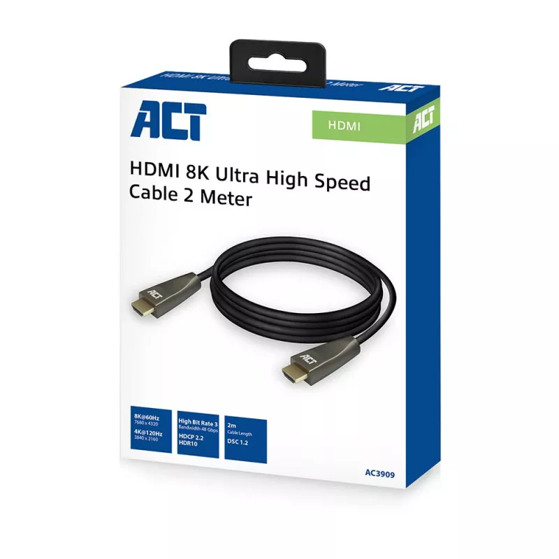 ACT 2 meters HDMI 8K Ultra High Speed cable v2.1 HDMI-A male - HDMI-A male