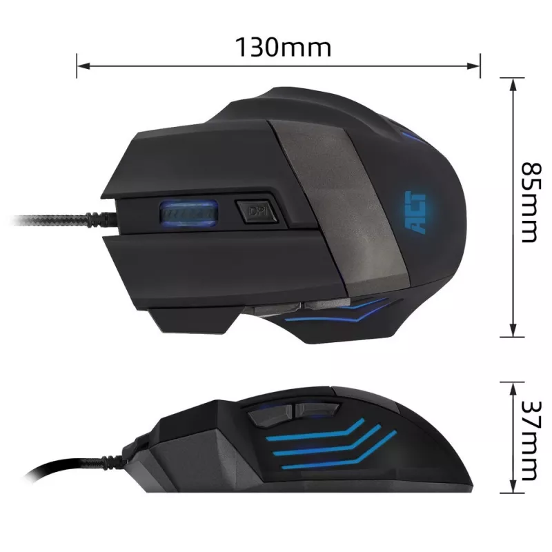 Gaming mouse ACT Wired Gaming Mouse with illumination 3200 dpi