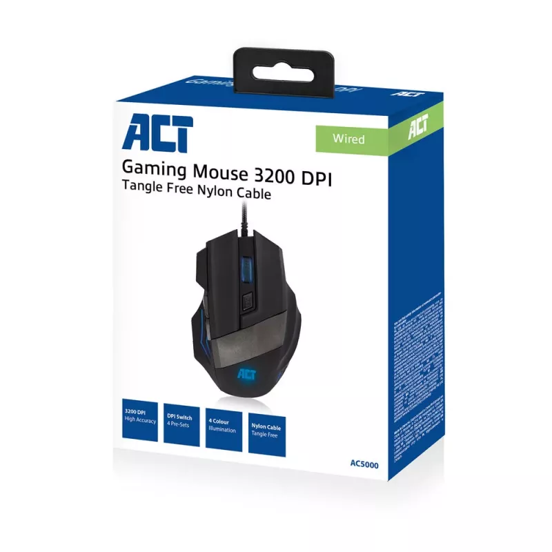Gaming mouse ACT Wired Gaming Mouse with illumination 3200 dpi