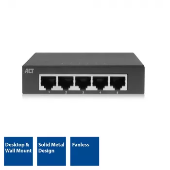 Unmanaged Switch ACT AC4415 Gigabit Ethernet 5 Ports 10 Gbit/s