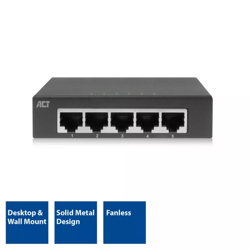 Unmanaged Switch ACT AC4415 Gigabit Ethernet 5 Ports 10 Gbit/s