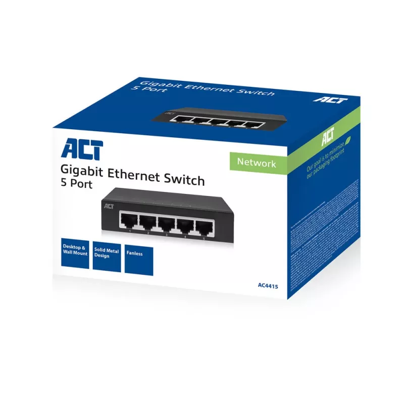 Unmanaged Switch ACT AC4415 Gigabit Ethernet 5 Ports 10 Gbit/s
